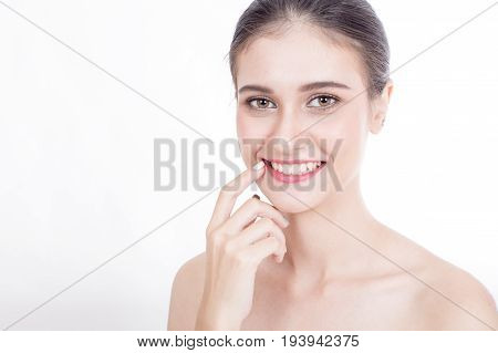 Beautiful Woman Face Portrait Beauty With Maleup Concept. Fashion Beauty Model Isolated On White, 20