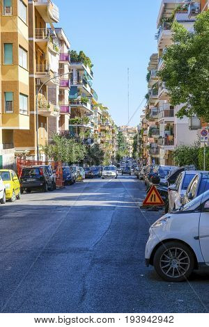Rome, Italy - July, 1, 2017: dormitory district in Rome, Italy