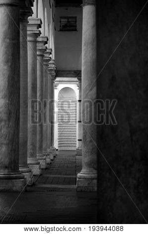 Colonnade of the cloister of Palazzo Ducale in Genoa
