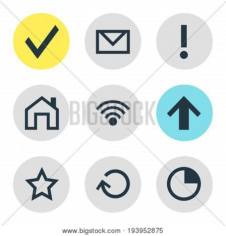 Vector Illustration Of 9 User Icons. Editable Pack Of Mainpage, Asterisk, Confirm And Other Elements.