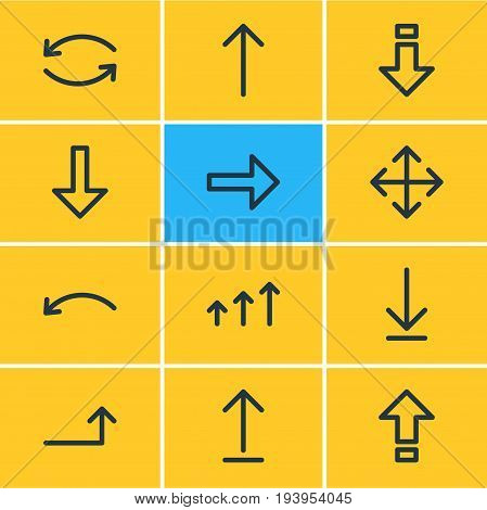 Vector Illustration Of 12 Sign Icons. Editable Pack Of Undo, Download, Raise And Other Elements.