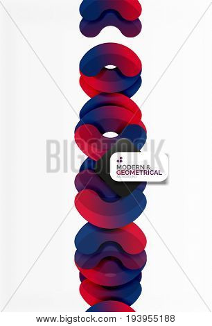 Abstract color geometric round shapes on white - elements with shadow, colorful composition