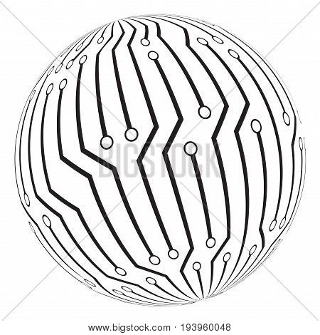 Circut Board Globe Logo Vector Symbol Icon Design.