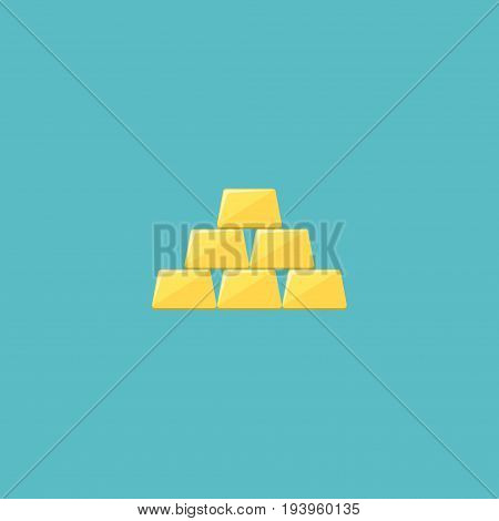 Flat Icon Gold Bars Element. Vector Illustration Of Flat Icon Ingot Isolated On Clean Background. Can Be Used As Gold, Bars And Ingot Symbols.
