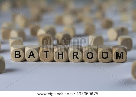 Bathroom - Cube With Letters, Sign With Wooden Cubes