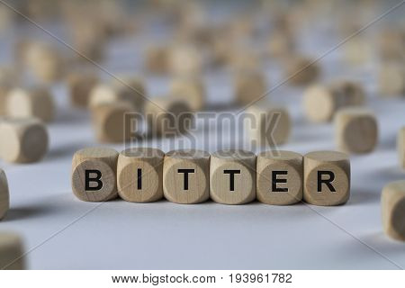Bitter - Cube With Letters, Sign With Wooden Cubes