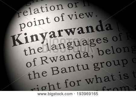 Fake Dictionary Dictionary definition of the word Kinyarwanda. including key descriptive words.