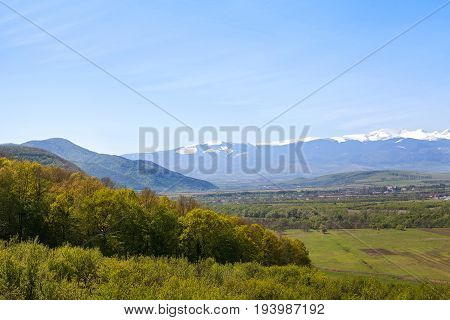 Landscape of the Retezat mountains on Transilvania Romania