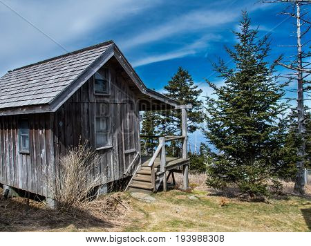 Small Cabin Porch Looking Over Mountain View