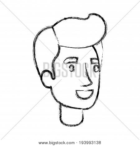 blurred silhouette of man face with pompadour hair vector illustration