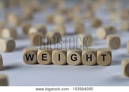 Weight - Cube With Letters, Sign With Wooden Cubes