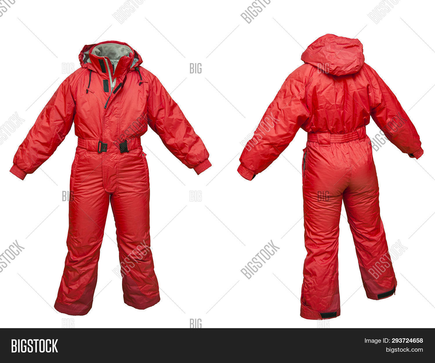 red ski jumpsuit