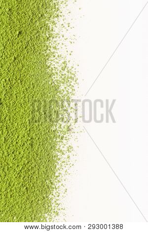 Green Tea Matcha Isolated On White With Copy Space