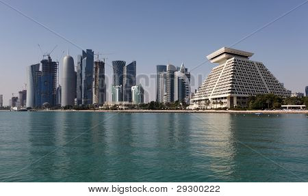 Skyline af den nye Doha-Downttown