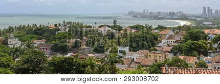 Old Colonial Town Of Olinda With The City Of Recife In The Background, Brazil