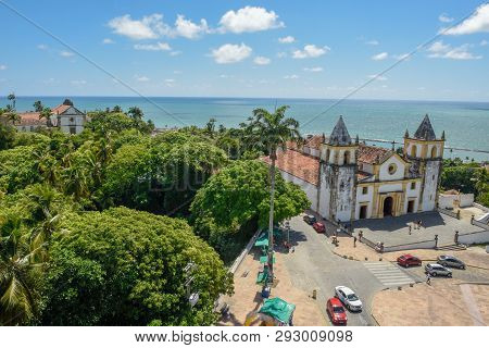 Olinda, Brazil - 27 January 2019: Colonial Se Church Dated From The 17th Century In Baroque Style At