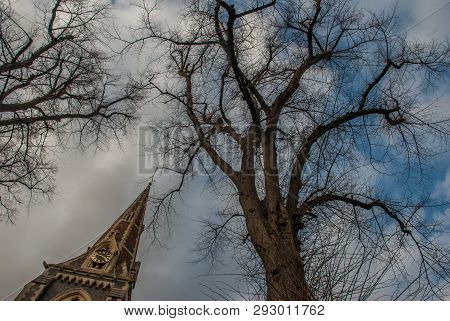 View Of Christ Church On Turnham Green. Chiswick High Road, West London.