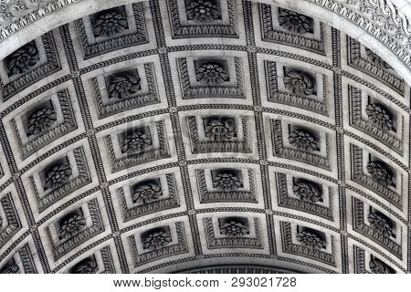Vault Triumphal Arch In Paris Is Decorated With Geometric Pattern