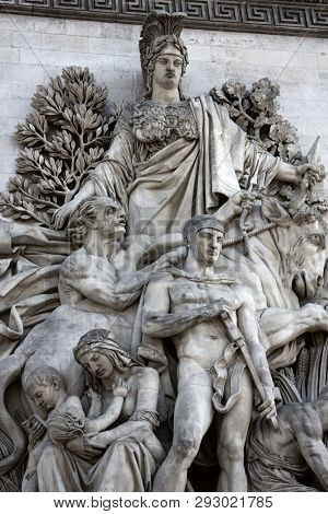 Triumphal Arch From The Champs Elysees, Sculptural Group