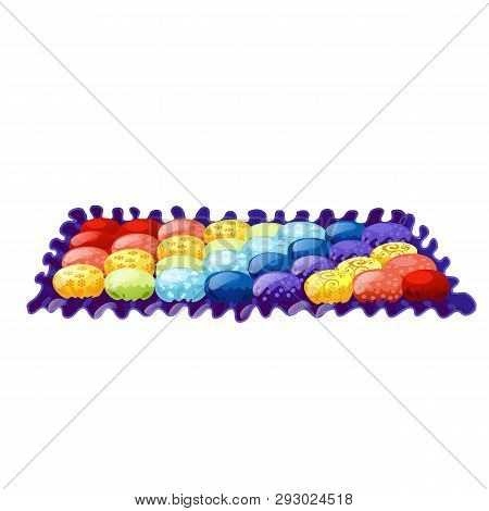 Stylish Bon Bon Mat Isolated On White Background. Vector Cartoon Close-up Illustration.