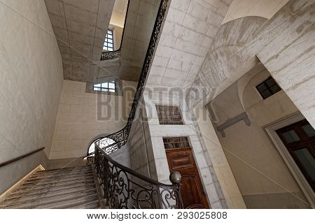 Lyon, France, March 24, 2019 : Formerly An Hospital, Grand Hotel-dieu Is Now A Fashionable Shopping 