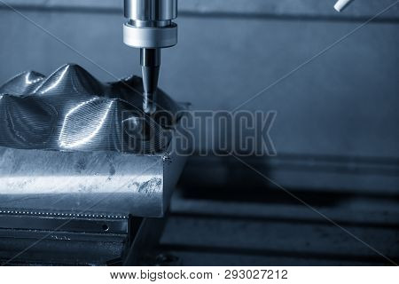 The  Operation Of Cnc Machining Center Cutting The Mold Parts .the Cnc Milling Machine Rough Cutting