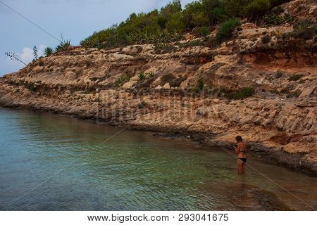 View Of Cala Greca Beach In Lampedusa, Sicily