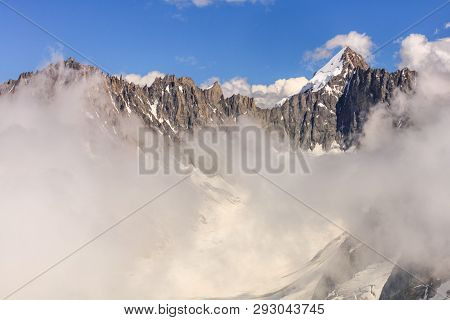Glacier Des Rognons. View From Grands Montets (3275m), France