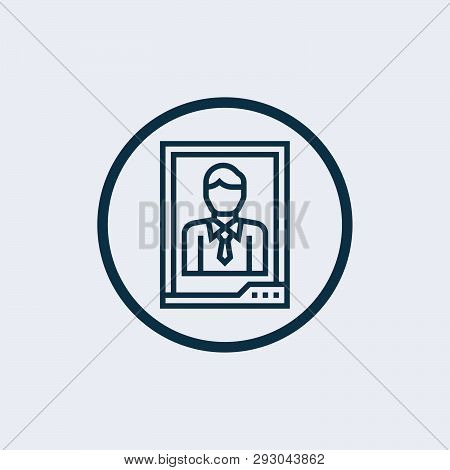 Identification Card With Picture Icon Isolated On White Background. Identification Card With Picture
