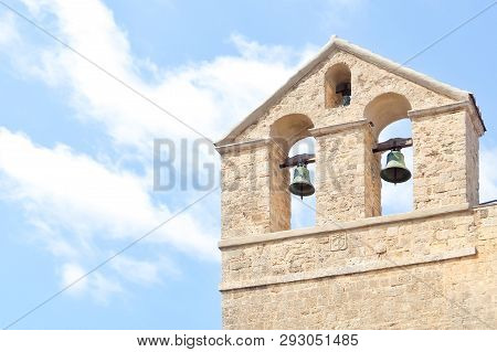 Tarquinia, Italy - Circa September 2017. Sunny Day In Tarquinia. Bells Of Catholic Church (chiesa Di