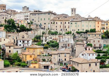 Narni, Italy - Circa September 2017. Beautiful View Of Historic Center Of The  Small Ancient Hilltow