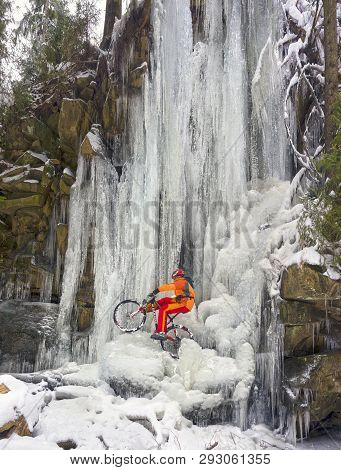 Mountain Bike In The Winter In The Mountains