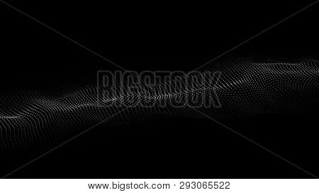 Abstract Background. Big Data. Vector Illustration. Wave Of Particles.