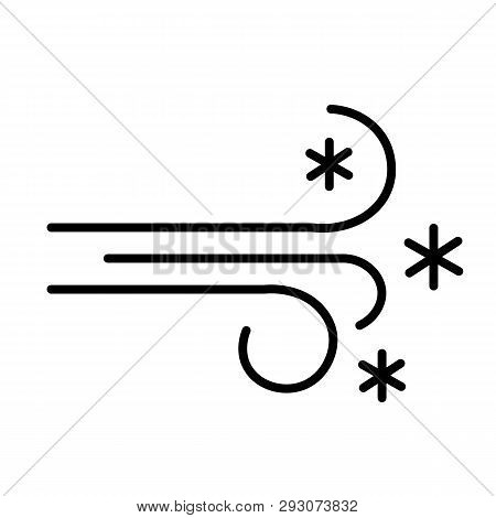 This Vector Image Shows A Blizzard In Outline Icon Design. It Is Isolated On A White Background.