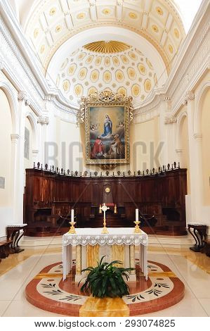 Pennabilli, Italy - Circa August 2017. Interiors Of Catholic Church (parrocchia Cattedrale)