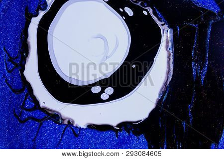Paint Mixed With A Component, Marble Surface, Abstraction