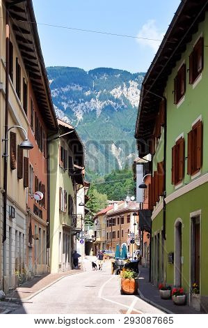 Pontebba, Italy - Circa August 2017. View Of The Streets Of Pontebba, Small Town Near The Austrian-i