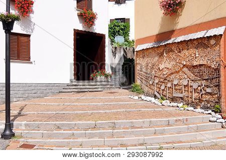 Pontebba, Italy - Circa August 2017. View Of The Streets Of Pontebba, Small Town Near The Austrian-i