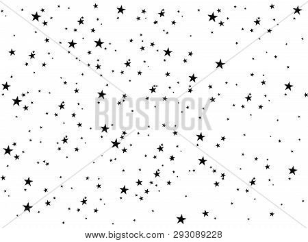 Stars On A White Background. Black Star Shooting With An Elegant Star.meteoroid, Comet, Asteroid, St
