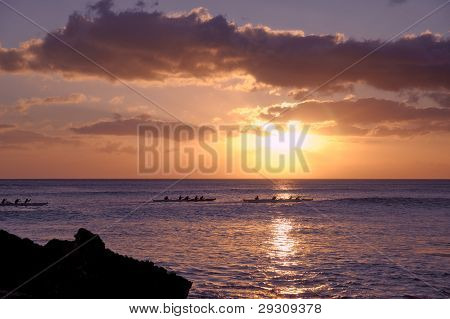 Zachód słońca w Oahu