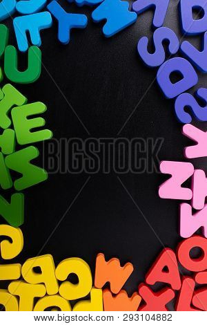 Colorful Letters Of Alphabet Made Of Wood