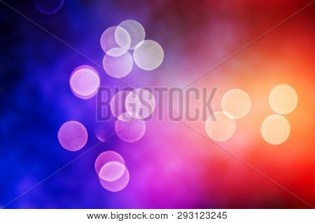 Colorful Circles Of Light Abstract Background , Colored Lights Created In-camera And Lens With Bokeh