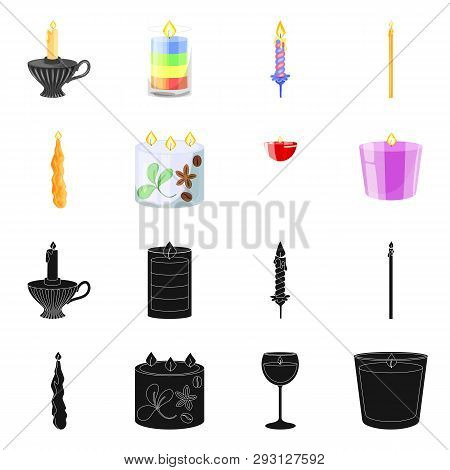 Vector Design Of Relaxation And Flame Sign. Set Of Relaxation And Wax Stock Vector Illustration.