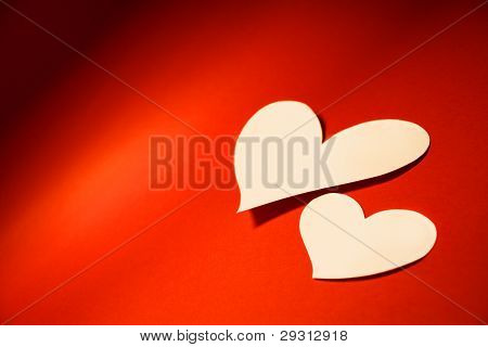 Hearts over red