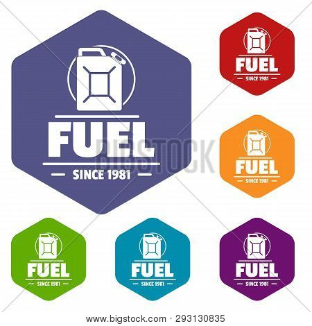Canister Icons Vector Colorful Hexahedron Set Collection Isolated On White