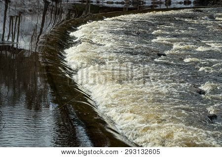Dam And Threshold On The River Jokelanjoki, Kouvola, Finland