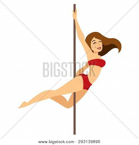 Pool Dance Girl In Underwear And Pylon Female Dancer