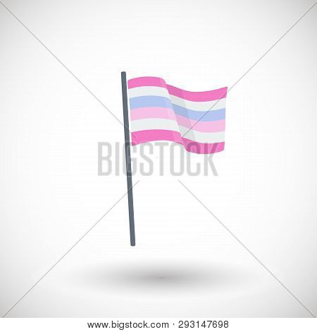Intersex Flag Vector Icon Flag With Stripes Waving In The Wind Vector Illustration Lgbt Flat Design 