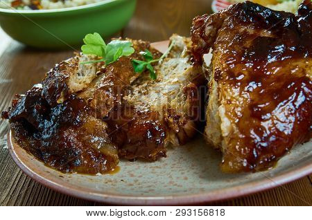 Sweet And Sticky Char Siu, Chinese Bbq Pork Close Up