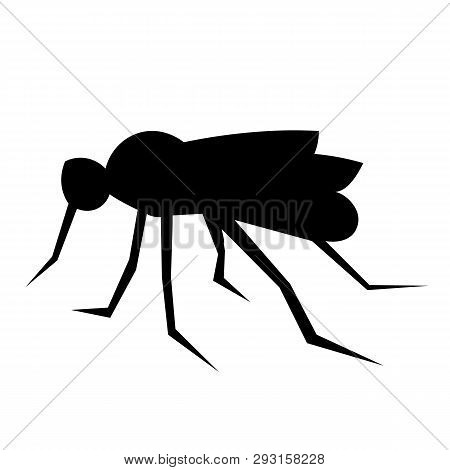 This Vector Image Shows A Standing African Mosquito In Glyph Icon Design. It Is Isolated On A White 